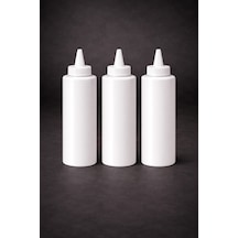 Sosluk Sıkma Şişesi 3 Adet 250 Ml Bpa Free Mayonez Sos Şişesi Endüstriyel Kullanım Beyaz