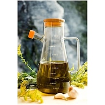 Bambu Kapaklı Cam Yağdanlık 900 Ml