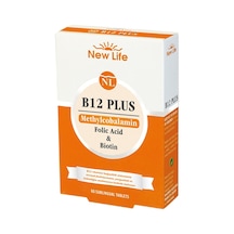 Newlife B12 Plus Methylcobalamin B12 Vitamini Folik Asit Biotin 60 Kapsül