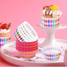 100 Adet Desenli Cupcake Kalıbı,renkli Browni Ve Muffin Kabı,kağıdı