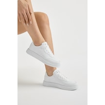 Tonny Black Hafif Faylon Taban Bağcıklı Unisex Beyaz Günlük Spor Ayakkabı Tbprf015 Beyaz