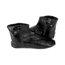 Koyun Derisi İçi Astarlı Fermuarlı Mest Siyah