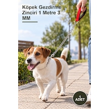1 Adet Köpek Gezdirme Zinciri 1 Metre 3 Mm Metal