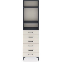Arges Dolap 3 Raflı 6 Çekmeceli 60x30x221 Antrasit-aytaşı Antrasit