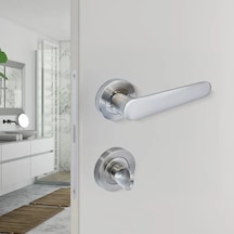 Sese Ada Modeli Rozetli Wc Kapı Kolu Inox Renk 200-204r-02-53