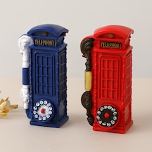 Telefon Kulübesi Dekoratif Reçine Kumbara - Vintage 20x6x6 Cm Belirtilmemiş