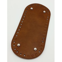Angel Çanta Aksesuar Suni Deri Taba Renk 25x12 Cm Oval Çanta Tabanı Gümüş Aparatlı