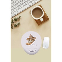 Hello Kedi Desenli Bilek Destekli Mouse Pad Mousepad
