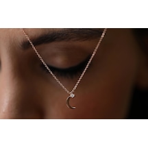 Reis Kuyumculuk T1516 Ay Pırlanta Pembe Altın - Rose Gold Altın Kolye