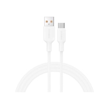 Recci Rs46c Usb-a To Type-c 2.4a Hızlı Şarj Özellikli Data Ve Şarj Kablosu 100w 1.2m Beyaz Beyaz
