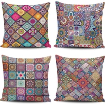 Etnik Desenli Modern 4 Lü Kombin Kırlent Kılıfı (490888757)