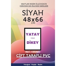Siyah-22mm-48x66 Cm Mat Pvc Li Camsız Fotoğraf Puzzle Belge Çerçeve Yatay Dikey Asılabilme. 72621368