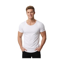 Deepsea Erkek Beyaz Geniş Yaka Likralı Tişört Oval Yaka Slim Fit Eteği Oval Açık Yaka T-shirt 1801199 Beyaz Deepsea Erkek Beyaz Geniş Yaka Likralı Tişört Oval Yaka Slim Fit Eteği Oval Açık Yaka T-shirt 1801199 Beyaz