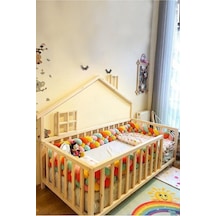 Köşk_Mobilya Masal Montessori Bebek Ve Çocuk Karyolası Doğal Ahşap Yatak