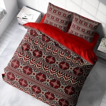 Monohome Old Design 3D Pamuk Saten Çift Kişilik Nevresim Takımı Çok Renkli