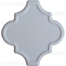 Can Seramik - 12x12 Cm. Arabesk Desenli Kabartmalı Çini Karo N11.273