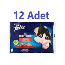 Purina Felix Multipack Sığır ve Tavuk Etli Yetişkin Kedi Maması 12'li 4 x 85 G