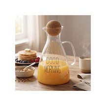 Yuvarlak Mantar Kapaklı Sürahi - 1500 Ml - Yüksek Kaliteli Cam