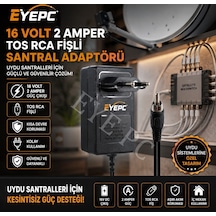 16 Volt - 2. Amper Tos Fişli Rca Yerli Üretim Priz Tipi Santral Adaptörü