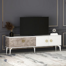 T0019 Zümrüt Alt Modül Tv Ünitesi Gordion Mermer/beyaz