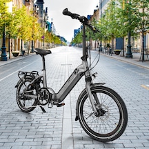 Katlanabilir Elektrikli Bisiklet B13 Pedelec Gri Güçlü 36v 14