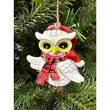 Beysüs Yılbaşı Çam Ağacı Süsü Noel Şapkalı Baykuş Figürü Açık Kanatlı Diğer