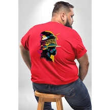 Angemiel Canlı Afrobeat Füzyon Renkli Siluet Büyük Beden Kırmızı Tişört Kadın Erkek Ünisex Sırt Baskılı Kırmızı
