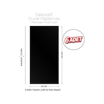 30x60 Cm Kendinden Yapışkanlı Duvar,banyo,tezgah Arası Kaplama Parlak Siyah 8812-30-6