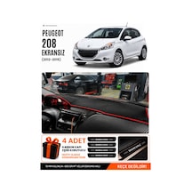 Peugeot 208 Eski Uyumlu Torpido Koruma, Torpido Örtüsü, Torpido Kılıfı - Siyah-kırmızı - Pe029