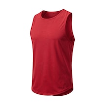 Genius Store Erkek Sıfır Kol Sporcu Atleti Ter Tutmayan Fitness Gym Tişörtü Sfr2026-mankensiz Kırmızı