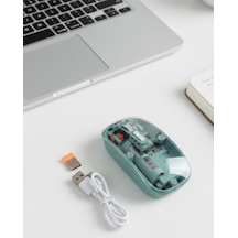 Pilli Kablosuz Mouse Bluetooth Ve Usb Uyumlu Sessiz Tıklama Diğer