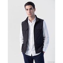 Lcwaıkıkı Classic Lacivert Regular Fit Dik Yaka Erkek Avcı Yeleği