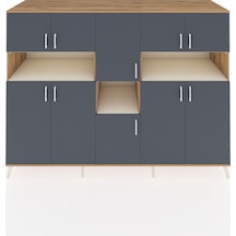 Kronos Dolap 14 Raflı 10 Kapaklı 220x59x163 Çam-antrasit/aytaşı Çam-antrasit/aytaşı