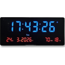 Upway 15 36 Cm Büyük Hd Led Dijital Duvar Saati Alarm Tarih Sıcaklık Nem Siyah