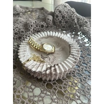 Fitilli Tasarım Takı Tabağı - Dekoratif Tabak - 14.5 Cm
