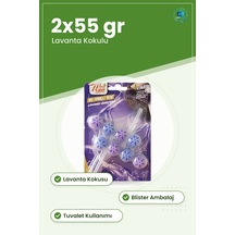 Wc Blok Lavanta Kokulu Temizleyici 2x55 Gr Tuvalet Koku Giderici