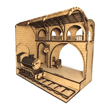 Platform 9 3/4 Tren İstasyonu Ahşap Maket Seti Dıy Book Nook Koleksiyoner Modeli