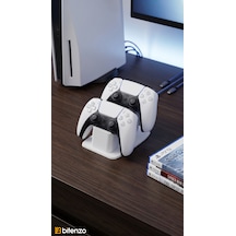 Duo-sync Çiftli Gamepad Standı - 2'li Oyun Konsolu Kol Tutucu Ve Masaüstü Düzenleyici - Beyaz