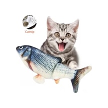 Tineke Balık Kedi Nanesi Otlu Çıngıraklı Peluş Kedi Oyuncağı