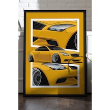 Infiniti G37 Coup Siyah Ahşap Çerçeveli Poster, Dekoratif Araba Duvar Tablosu