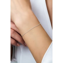 Azuris Silver Azuris Silver 925k Gümüş 1 Mm Gurmet Zincir Bileklik Gümüş