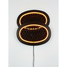 Oval Amber Neon Ledli Hoparlör Kapağı