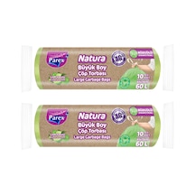 Natura Büzgülü 10'lu Çöp Torbası Büyük Boy 65 X 70 Cm İkili Paket