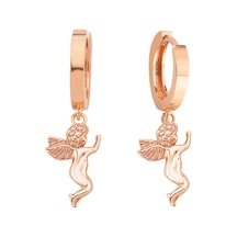 Rose Gümüş Bebek Melekli Halka Küpe G220kpm2r3 Altınsepeti Rose Gold