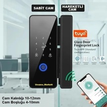 Akıllı Cam Kapı Kilidi Parmak Izi+şifre+kart+bluetooth İle Açma