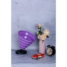 Facto Dekoratif Obje Alan Yer Köşe Bahçe Aydınlatması Lambader Abajur Mor