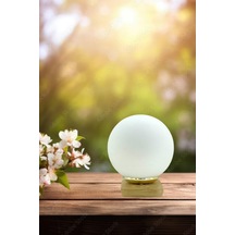 Decodelight Glob Beyaz Cam Küre Şapkalı Ahşap Ayaklı Abajur Aydınlatma Modelleri Çok Renkli