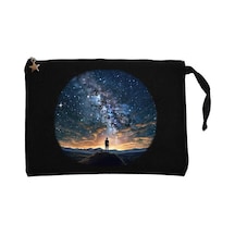 Sky Full Of Star Siyah Clutch Astarlı Cüzdan / El Çantası