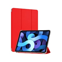 Apple İpad Air 13 2024 Kılıf A2898-a2899 Slim Translucent Back Smart Cover Kırmızı İpad Air 13 2024 İle Uyumlu Kılıf - Kırmızı