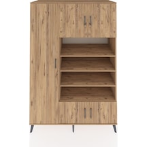 Kronos Dolap 10 Raflı 5 Kapaklı 132x59x195 Çam-çam/çam Çam